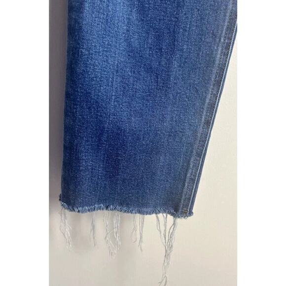 Boden High Rise Button Relaxed Stretch Straight Jeans Ankle Raw Hem Sz 6 Petite - Picture 4 of 9